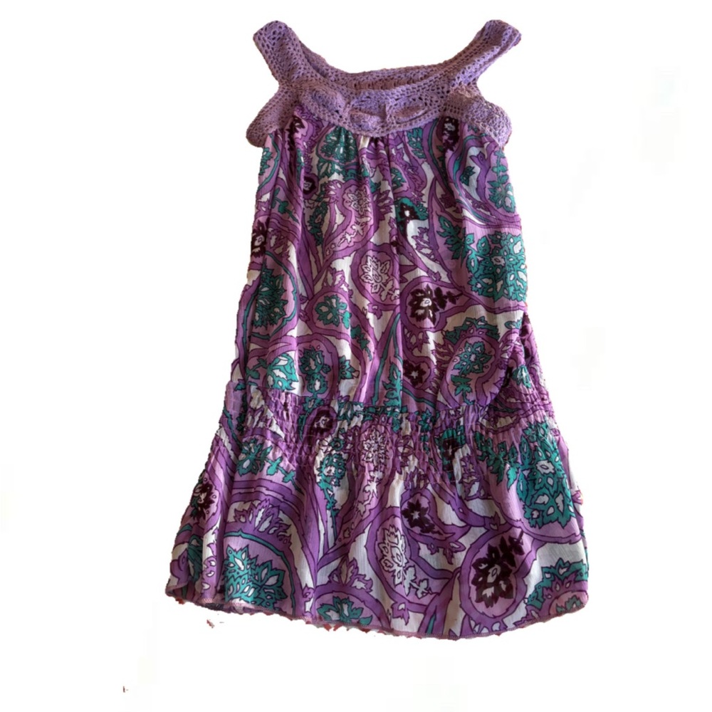 SHEIN Purple and Teal Patterned Tank Top